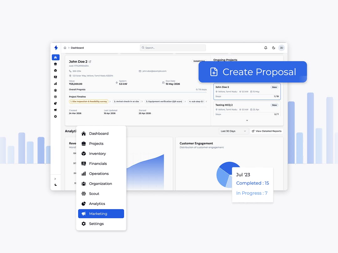 Instant solar proposal generation interface